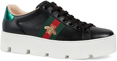 black platform gucci sneakers|Gucci new ace platform sneakers.